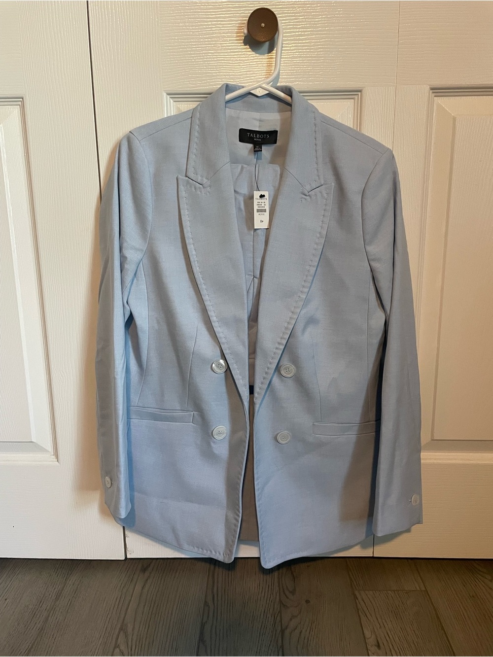 Talbots Pale Blue Double-Breasted Blazer and Pants